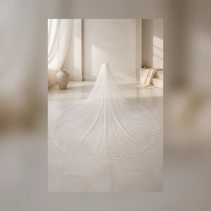 Celine Cathedral Veil — material detail showing texture, scale, and tonal character