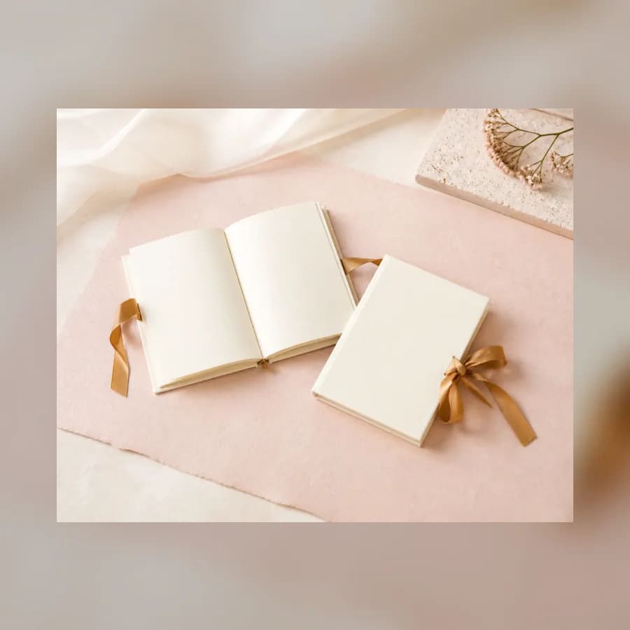 Florence Vow Book Set — material detail showing texture, scale, and tonal character