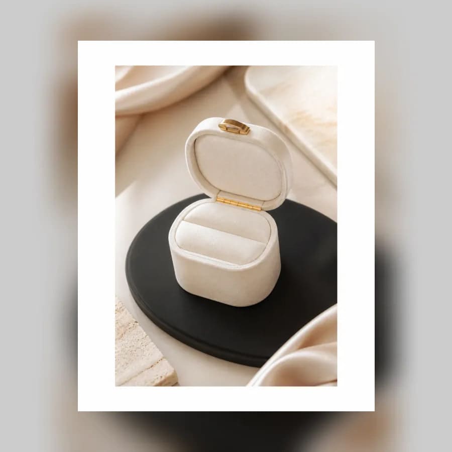 Genevieve Velvet Ring Box — material detail showing texture, scale, and tonal character