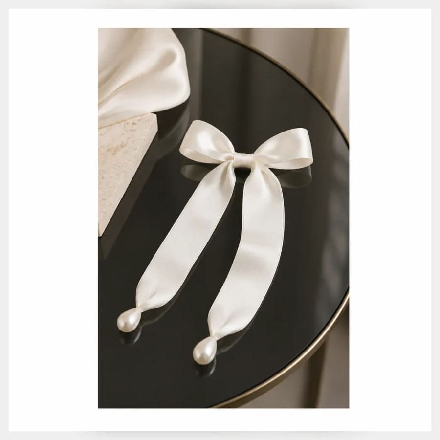 Vivienne Silk Hair Ribbon — close craftsmanship view showing construction and finish