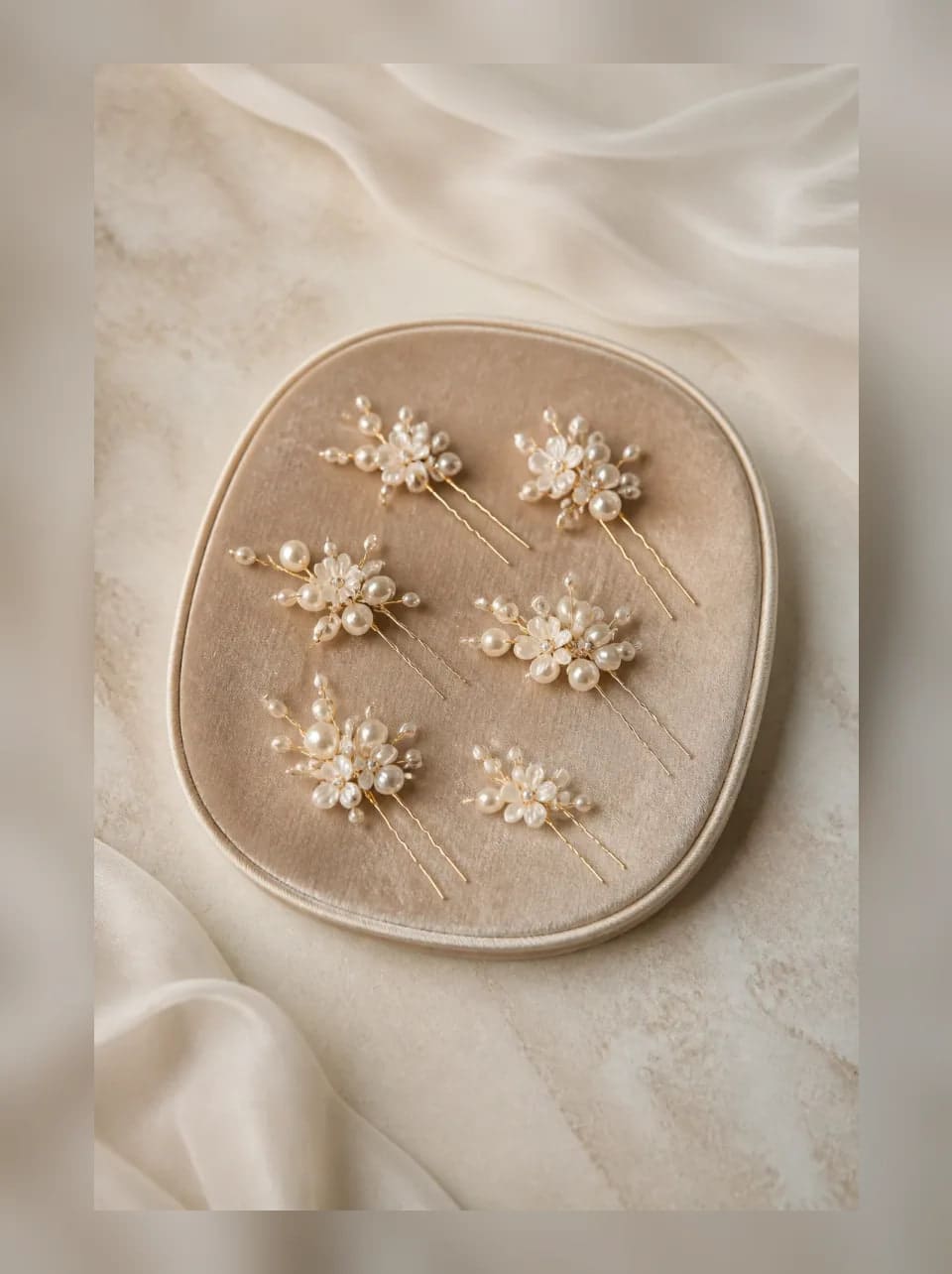 Rosalie Pearl Hair Pins — complete product view showing its overall form and proportion in Set of 6 · ivory