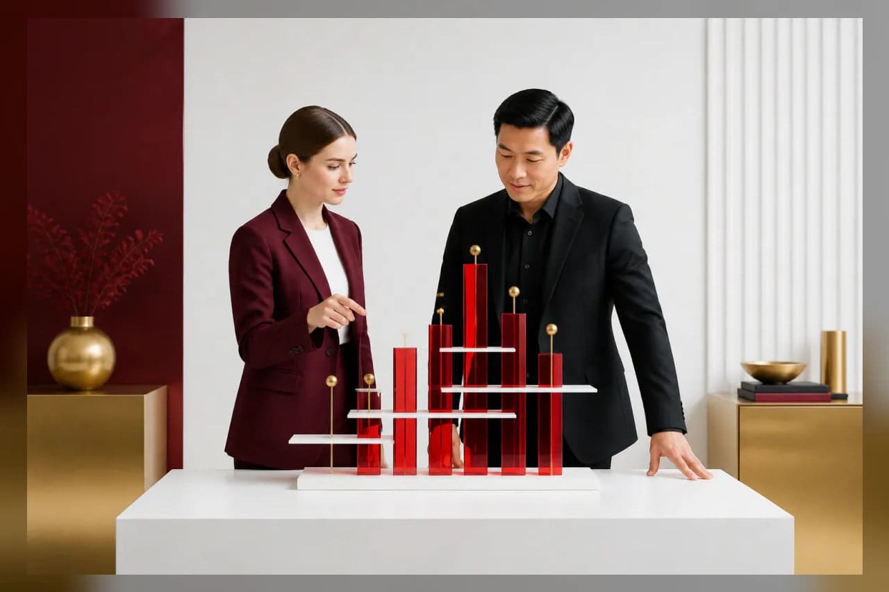 A restrained executive decision table separating source evidence from recommendation and approval