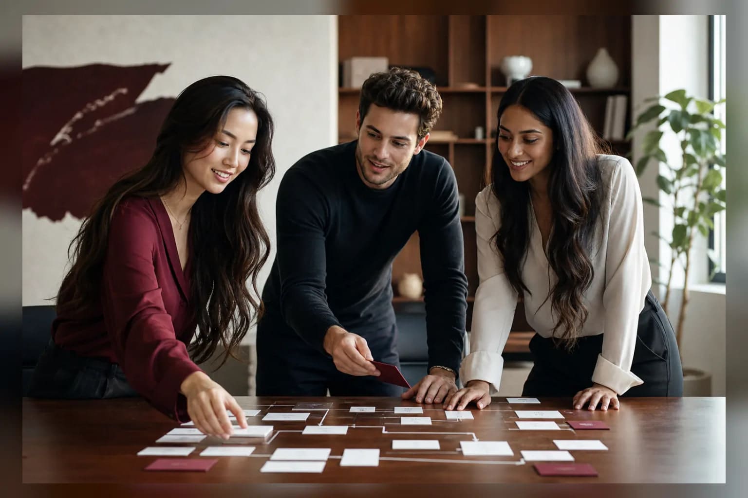 A young leadership and operations team redesigning an end-to-end workflow around a clear human approval point