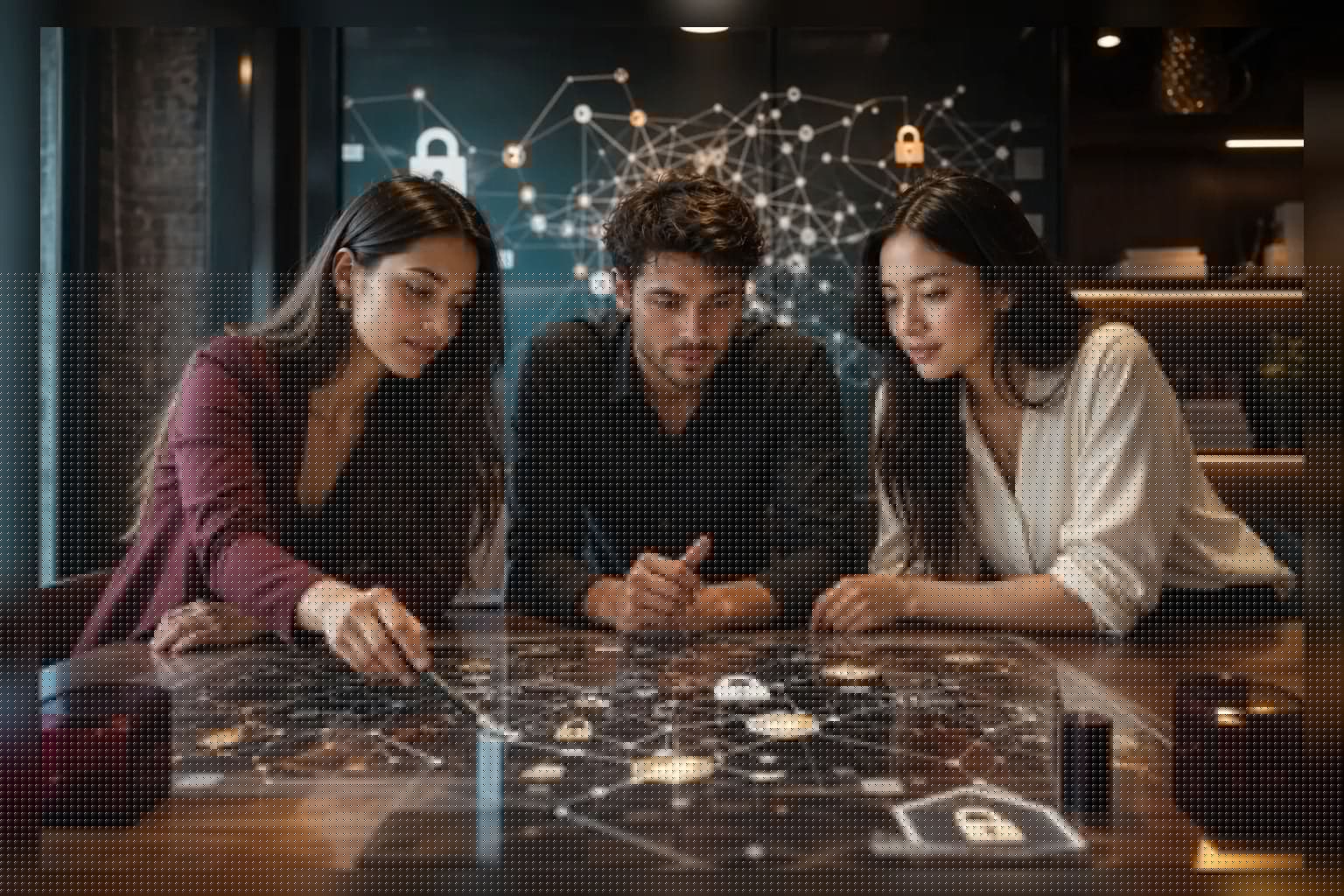 Young security, product, and business leaders conducting a resilience review around a customer service workflow