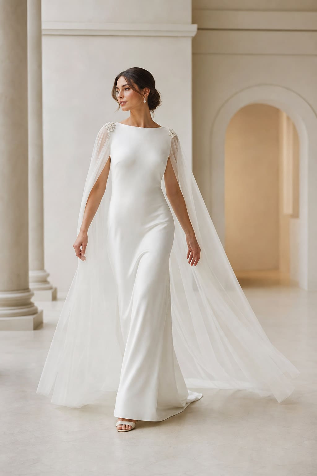 Anais Sheer Bridal Cape — alternate real-world styling view showing how the piece is worn or used