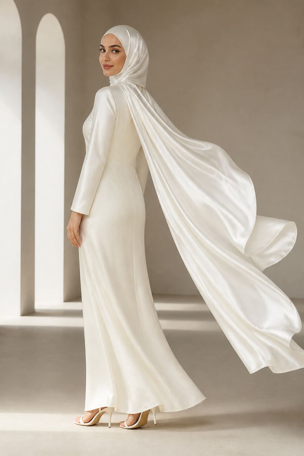 Maren Silk Bridal Scarf — alternate real-world styling view showing how the piece is worn or used
