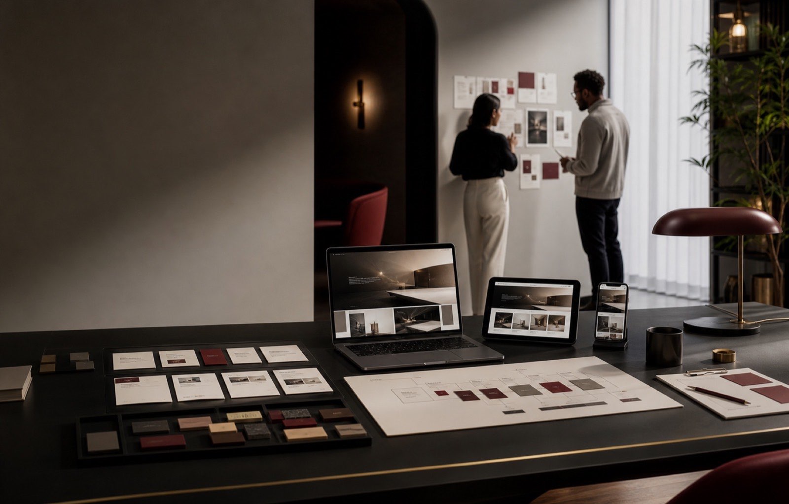 A senior specialist team connecting a website journey from research to responsive launch